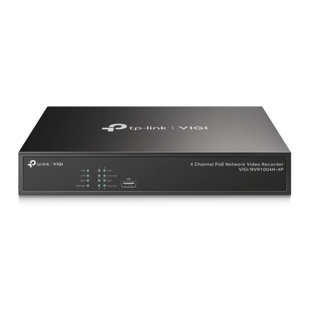 TP-Link VIGI NVR1004H-4P sistem de înregistrare pentru camere de supraveghere (NVR) Negru (VIGI NVR1004H-4P)