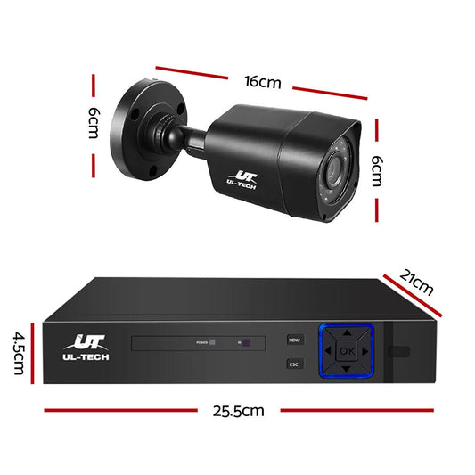 NNEDSZ - Système de sécurité CCTV avec enregistreur vidéo numérique (DVR) 4 canaux 5 en 1, 4 caméras, 1080p, HDMI, noir-1
