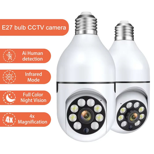 Ampoule-caméra Wi-Fi E27 de 3 Mpx avec vision nocturne-1