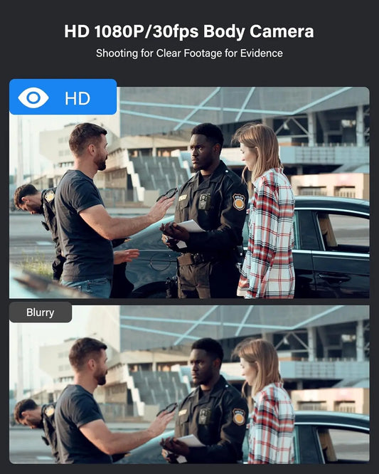 Caméra corporelle 1080p avec 13 heures d'enregistrement, 64 Go, noire-1
