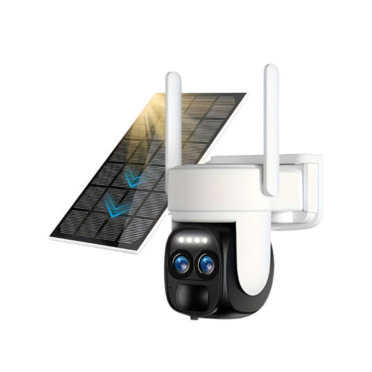 Caméra de sécurité solaire sans fil pour l'extérieur avec zoom HD à 360°-0