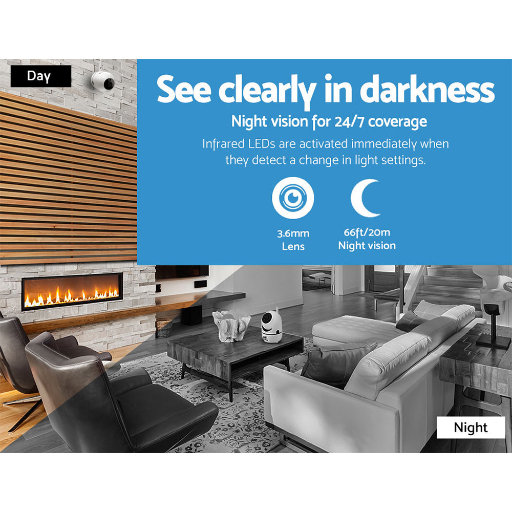 NNEDSZ -1080P Wireless IP Camera CCTV Security System Baby Monitor White