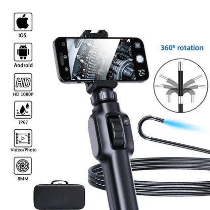 8mm 360 Articulating Endoscope Camera Black