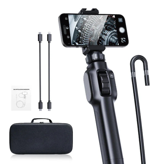 Caméra d'endoscope articulée 8 mm 360, noire-0
