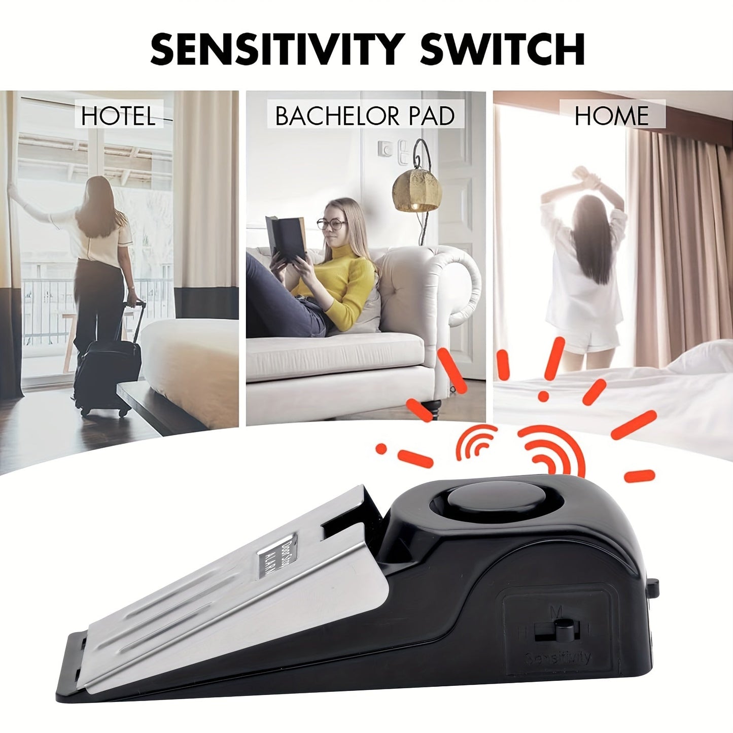 Door Stop Alarm Anti-Theft Security (2pcs)