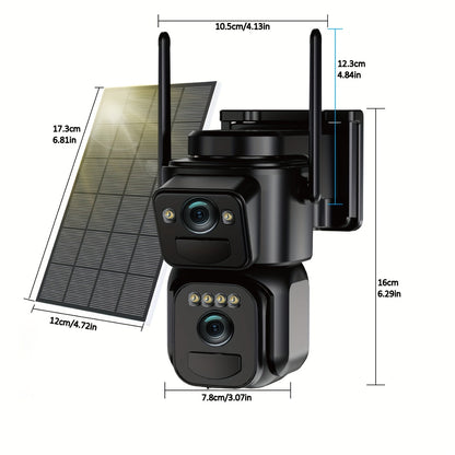 NNETM Security Camera with LED Spotlight with 360° Solar LED
